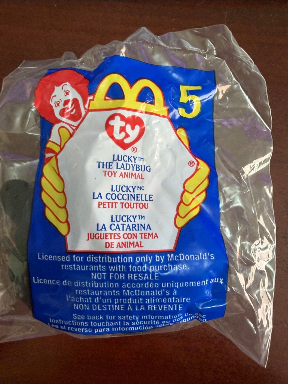 Vintage 2000 McDonald's Ty Lucky the Ladybug Plush‎ #5 in package SEALED